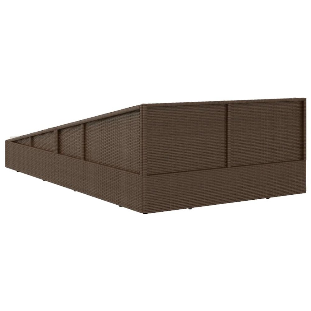 Daybed Brown, Cream White PE Rattan, Polyester, Steel. Picture 5