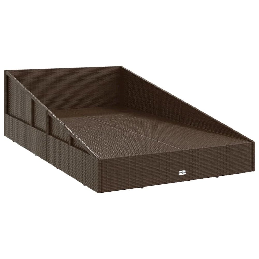 Daybed Brown, Cream White PE Rattan, Polyester, Steel. Picture 6