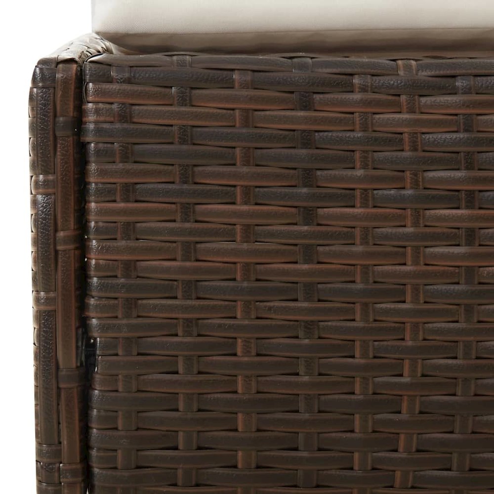 Daybed Brown, Cream White PE Rattan, Polyester, Steel. Picture 7