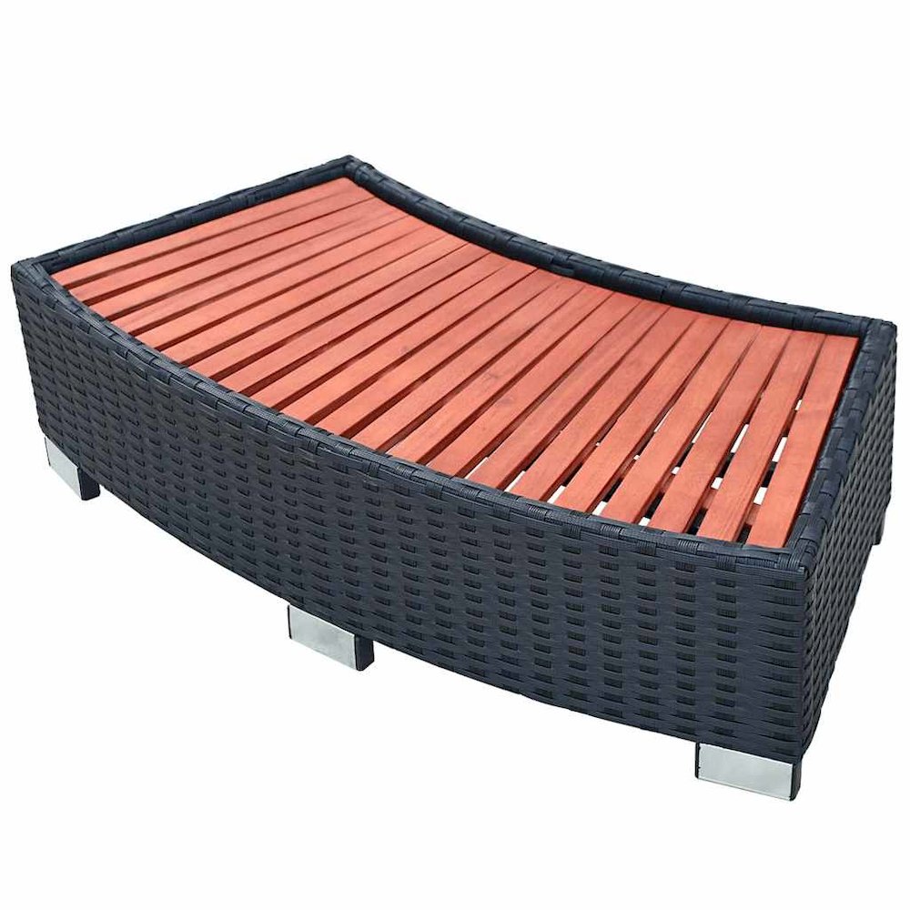 Spa Step Black PE rattan Large Durable Spa Step Rectangular. Picture 1