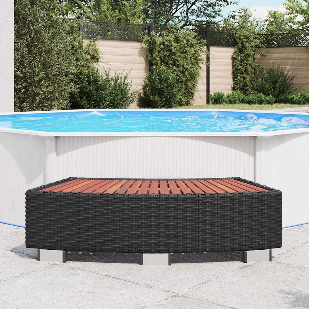 Spa Step Black PE rattan Large Durable Spa Step Rectangular. Picture 3