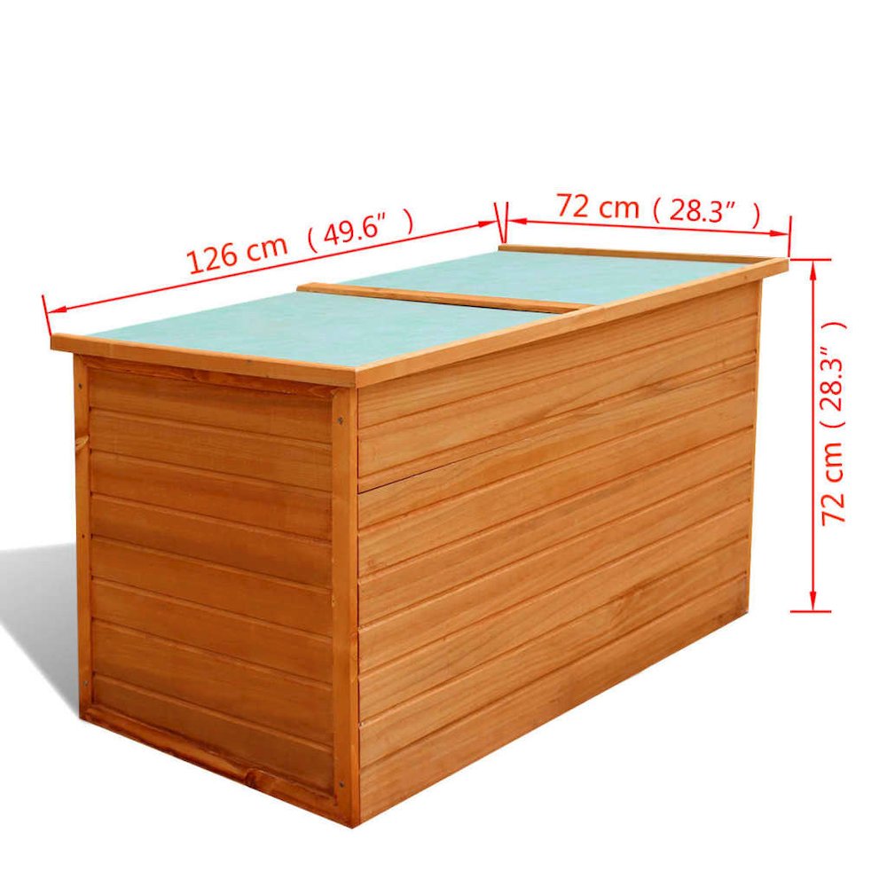 Storage Box Brown Fir wood, plywood, waterproof roof. Picture 7