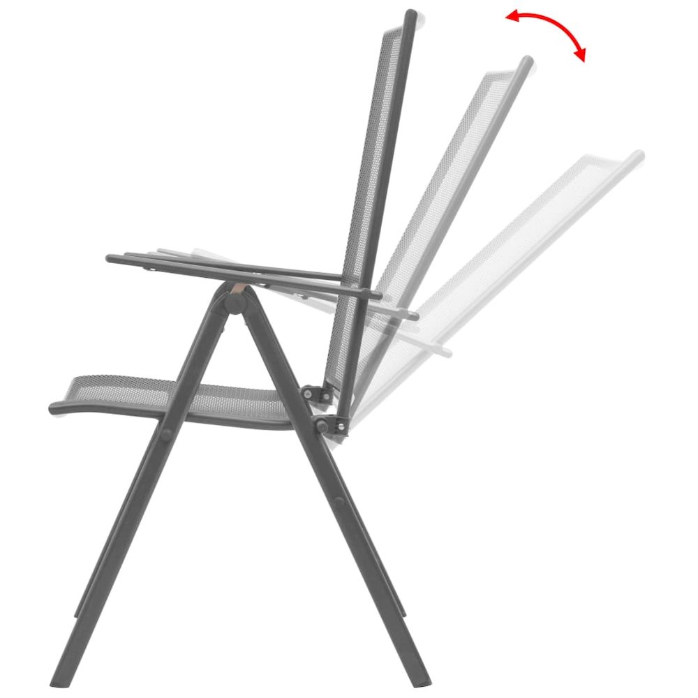 Reclining Chair Set of 2 Anthracite E-coated, powder-coated steel. Picture 2