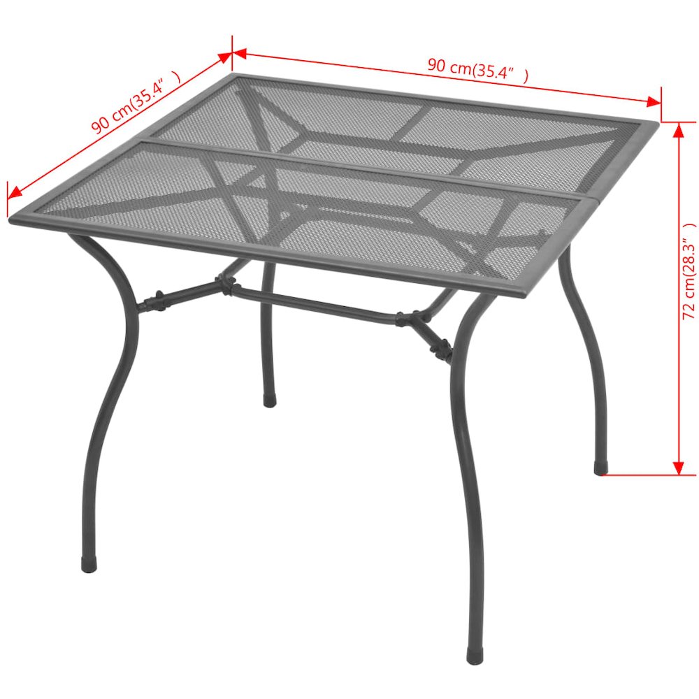 Outdoor Table Anthracite Steel 35.4 in x 35.4 in Durable. Picture 3