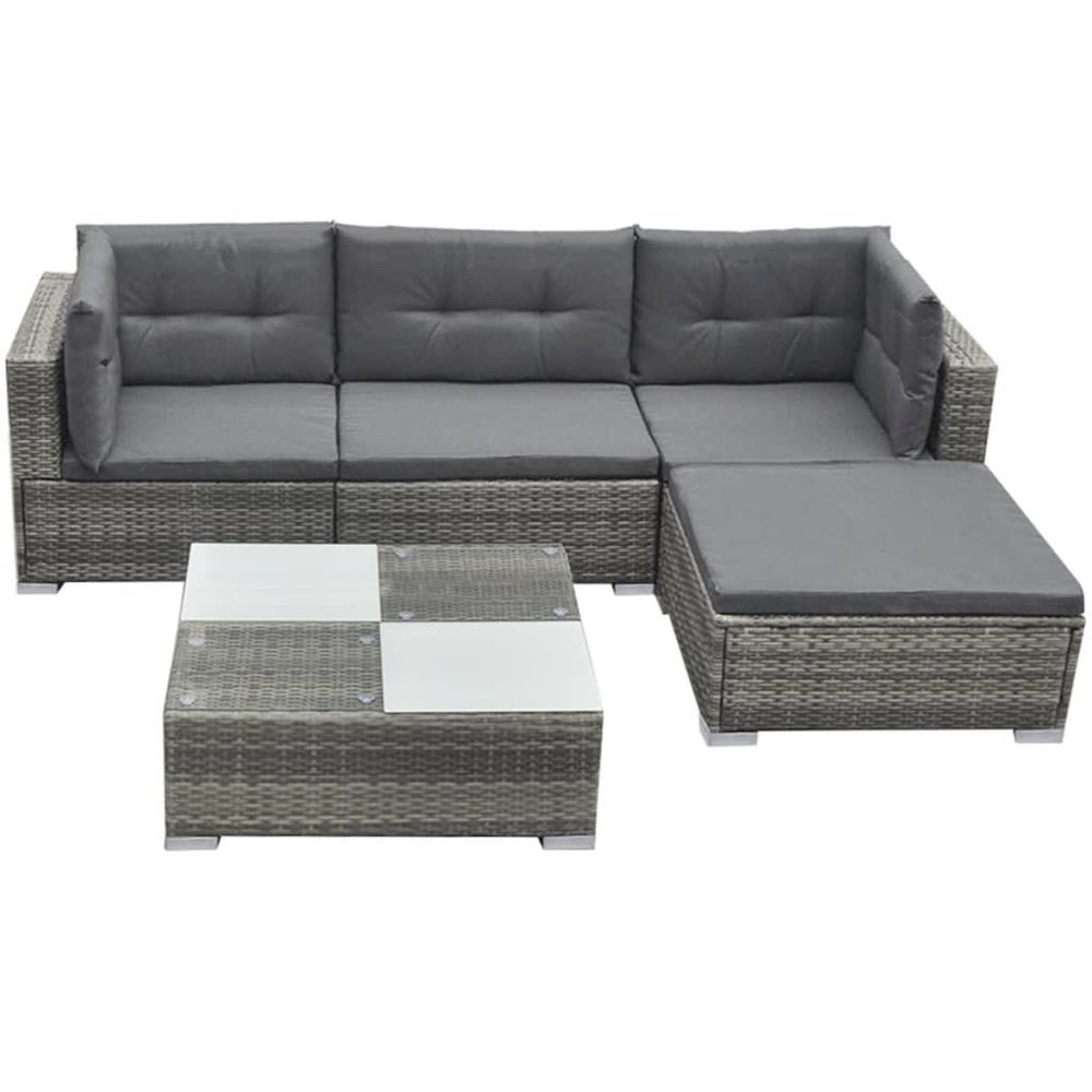 Garden Furniture Set Gray PE Rattan Medium Modular. Picture 2