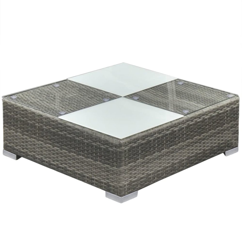 Garden Furniture Set Gray PE Rattan Medium Modular. Picture 6