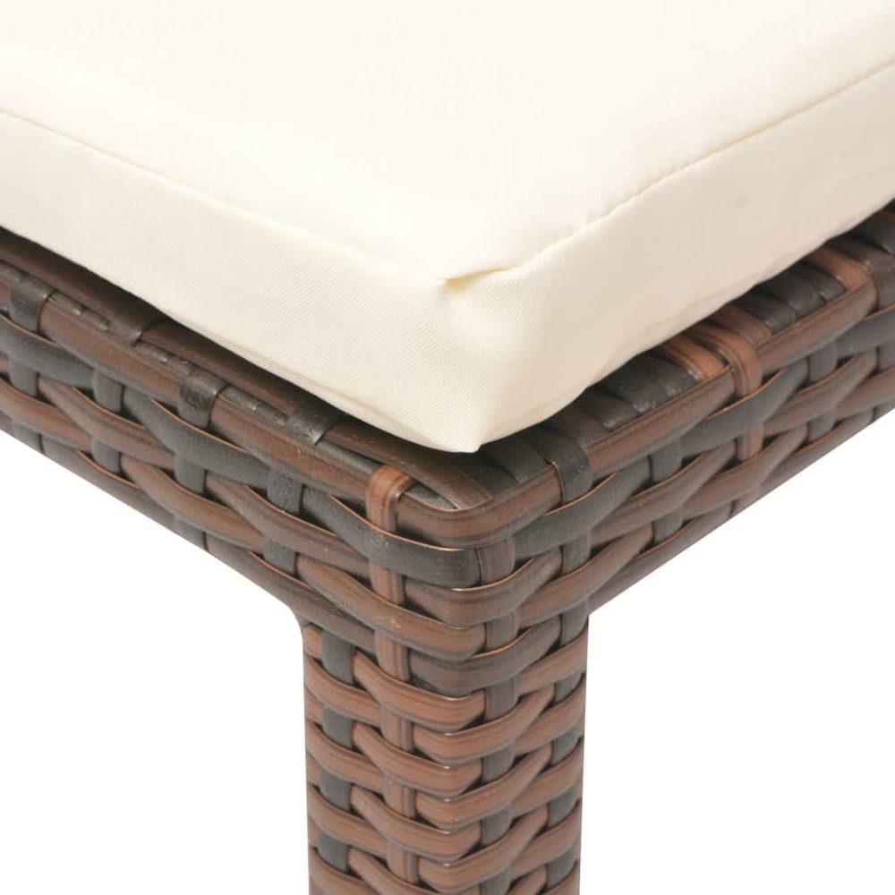 Sunlounger Brown PE Rattan Standard Adjustable Armrests. Picture 7
