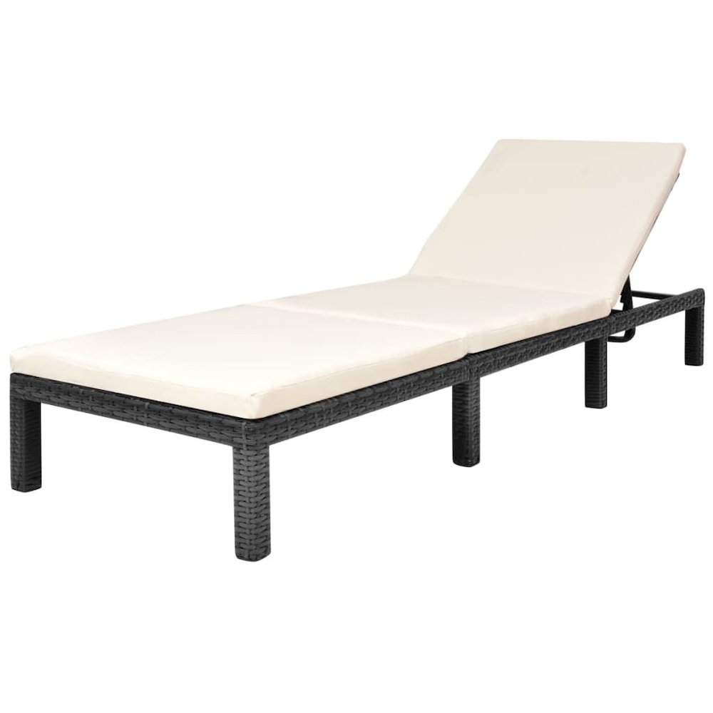 Sunlounger Black PE rattan Standard Removable Covers. Picture 2