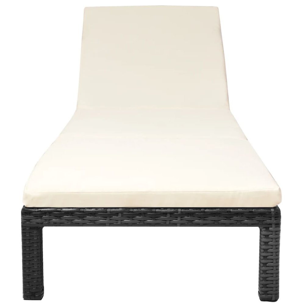 Sunlounger Black PE rattan Standard Removable Covers. Picture 3