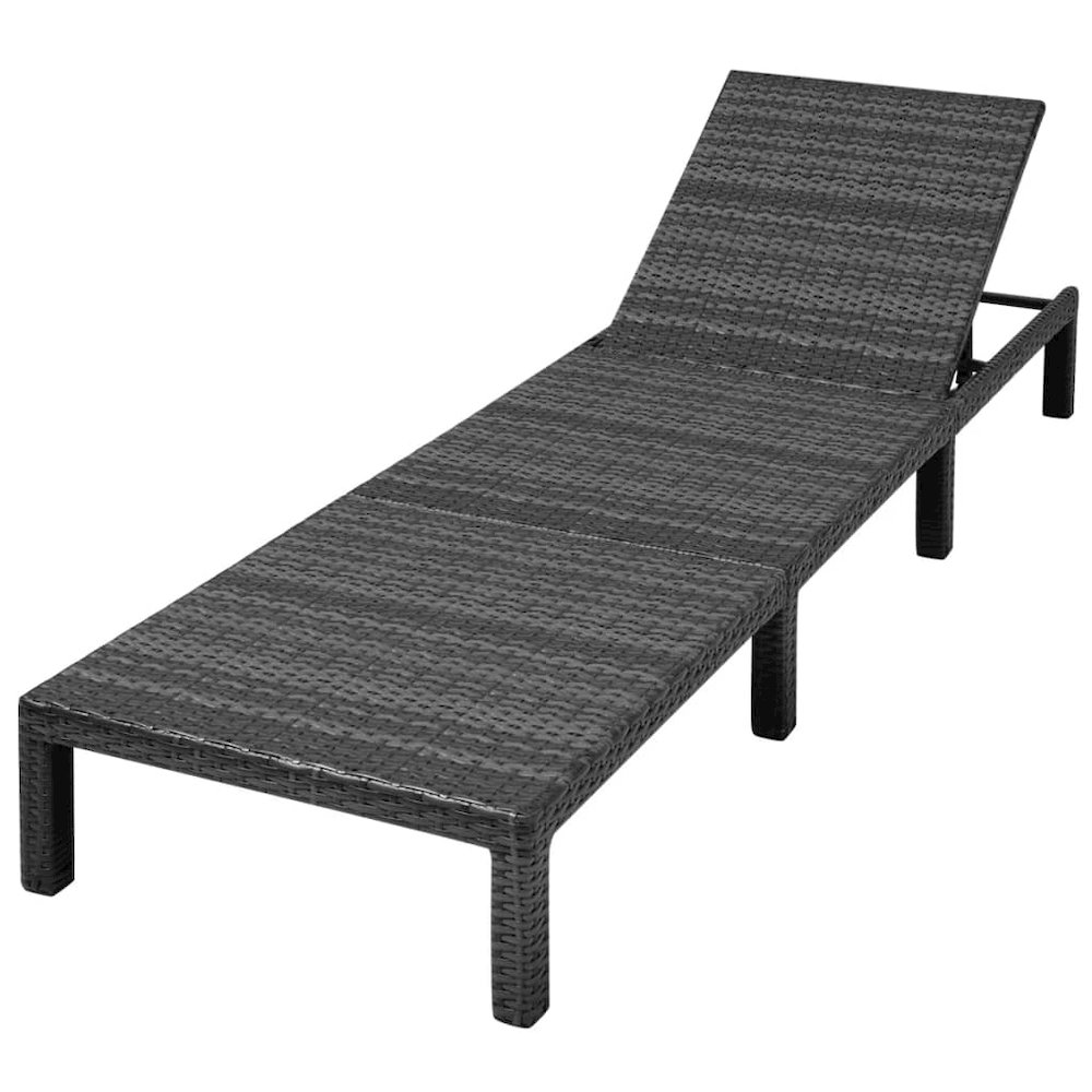 Sunlounger Black PE rattan Standard Removable Covers. Picture 6