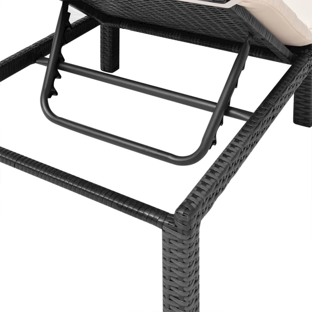 Sunlounger Black PE rattan Standard Removable Covers. Picture 8