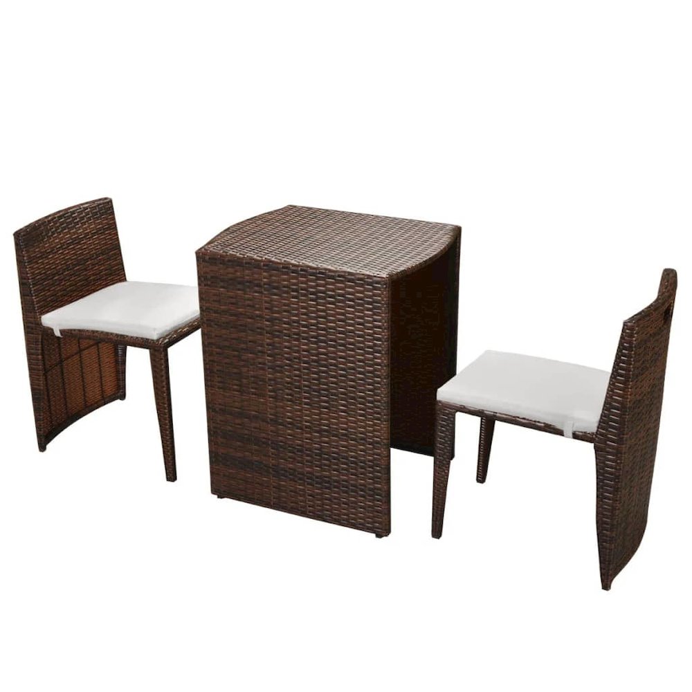 Dining Table And Chair Brown, Cream White. Picture 2