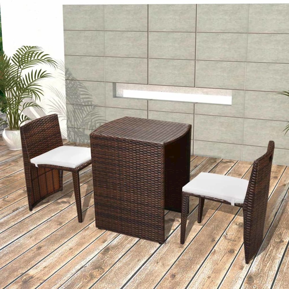 Dining Table And Chair Brown, Cream White. Picture 1