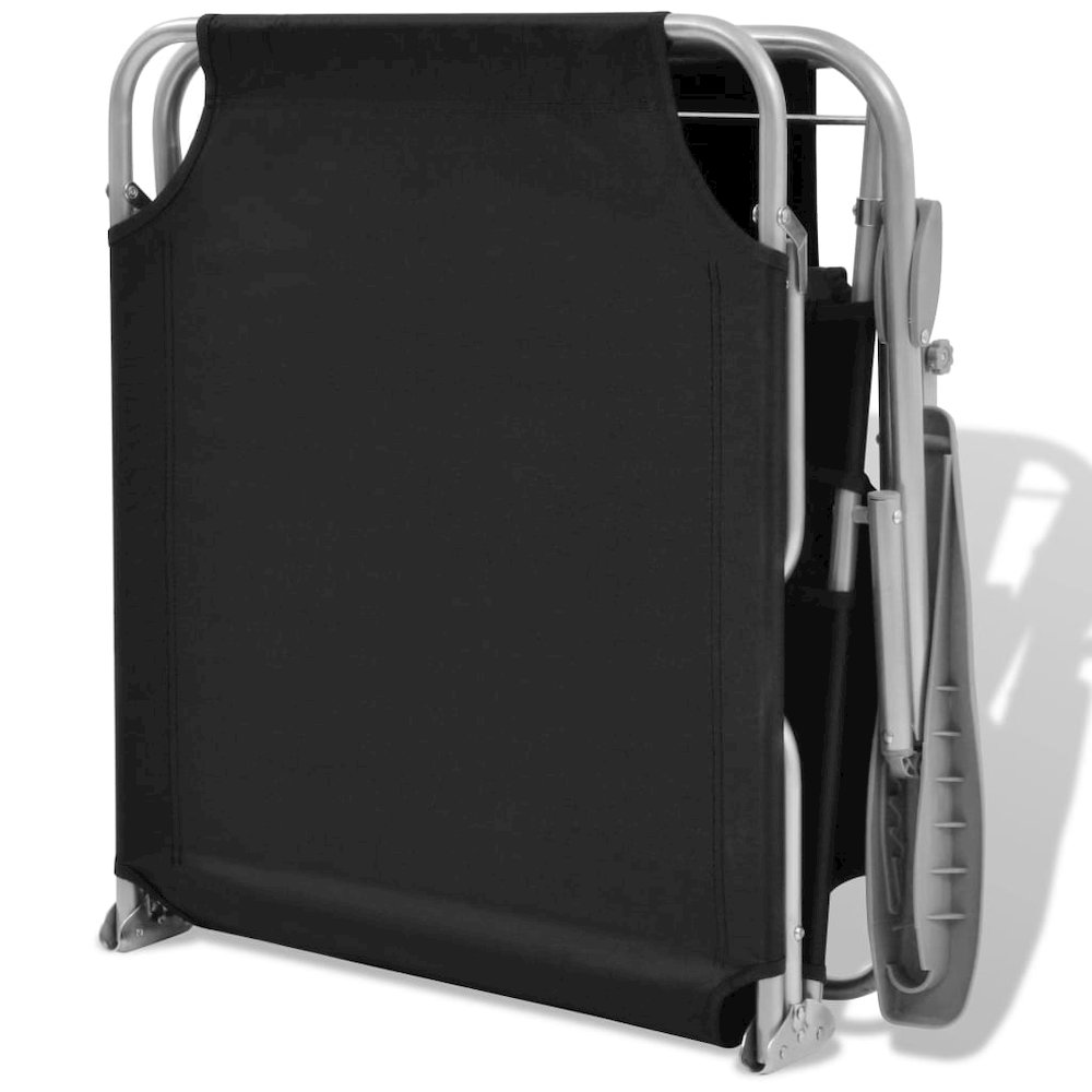 Sunlounger Black Powder-coated steel Medium Foldable. Picture 7