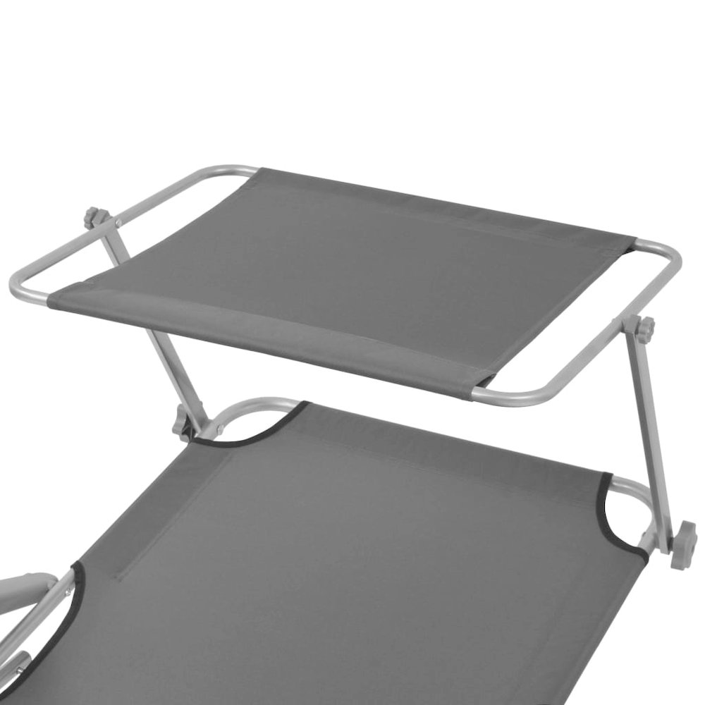 Sun Lounger Steel Grey Powder-coated steel frame, Polyester fabric. Picture 4