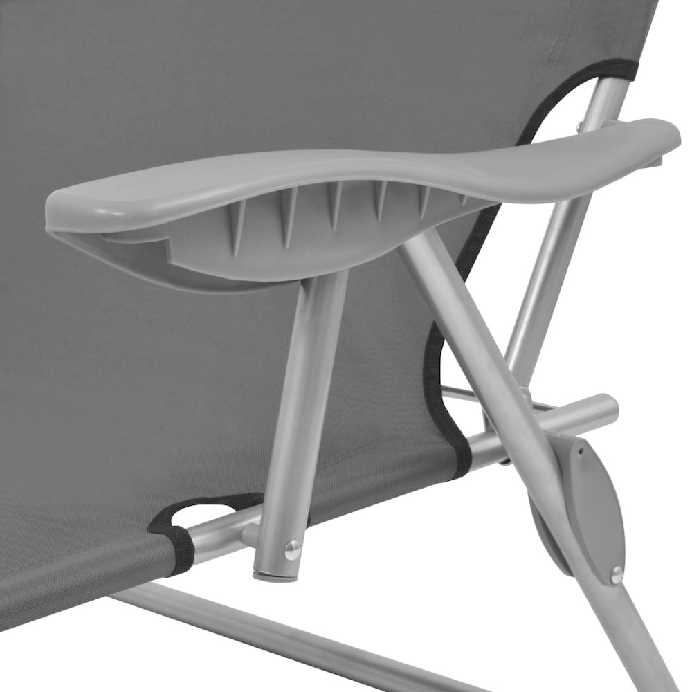 Sun Lounger Steel Grey Powder-coated steel frame, Polyester fabric. Picture 5