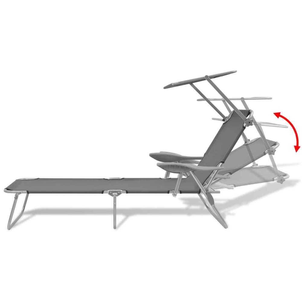 Sun Lounger Steel Grey Powder-coated steel frame, Polyester fabric. Picture 6