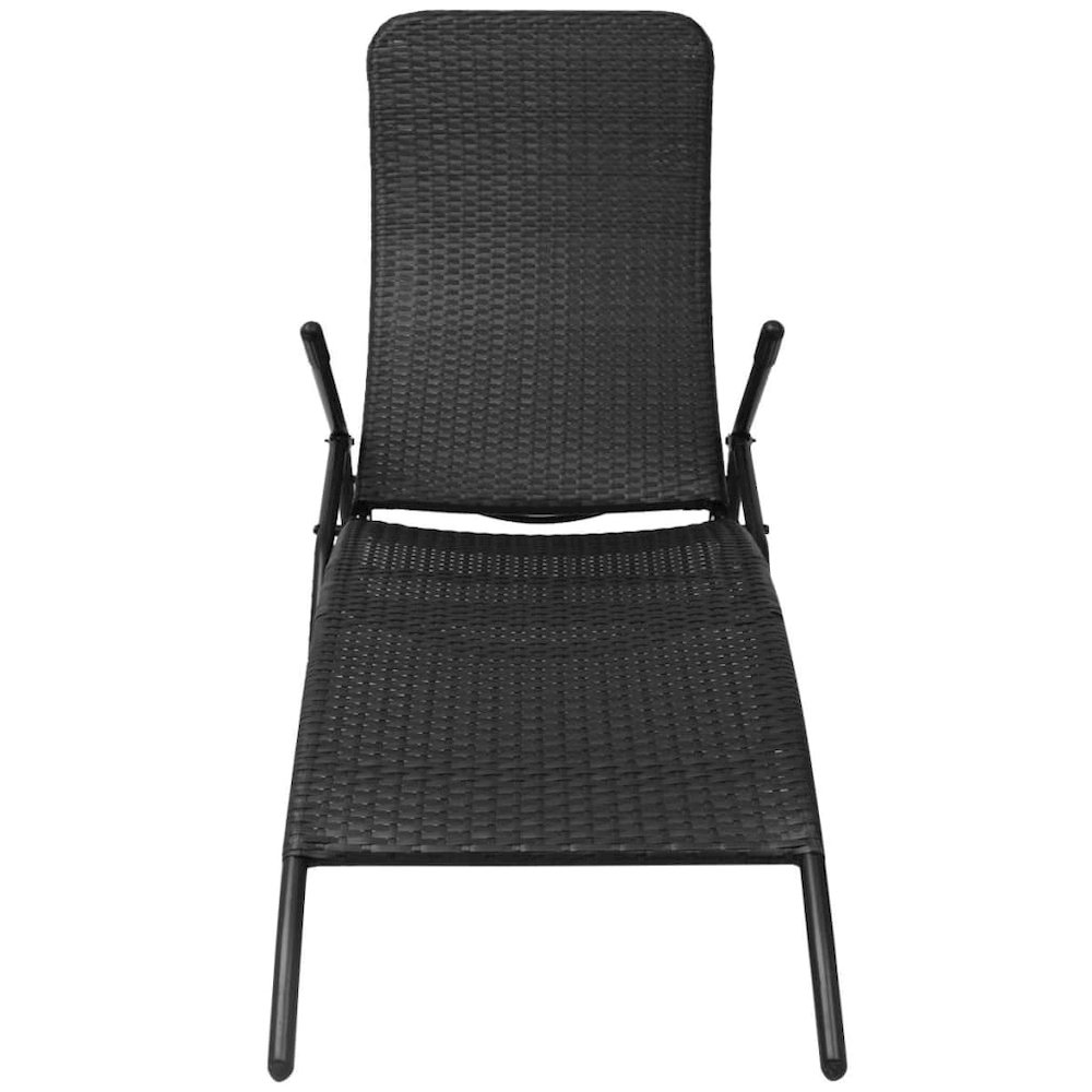 Sun Lounger Black PE rattan, Powder-coated steel Standard. Picture 2