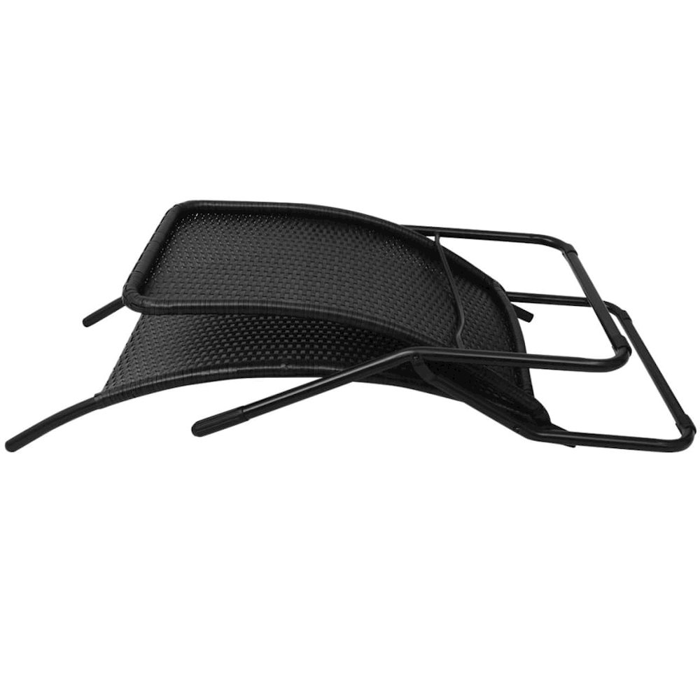 Sun Lounger Black PE rattan, Powder-coated steel Standard. Picture 4