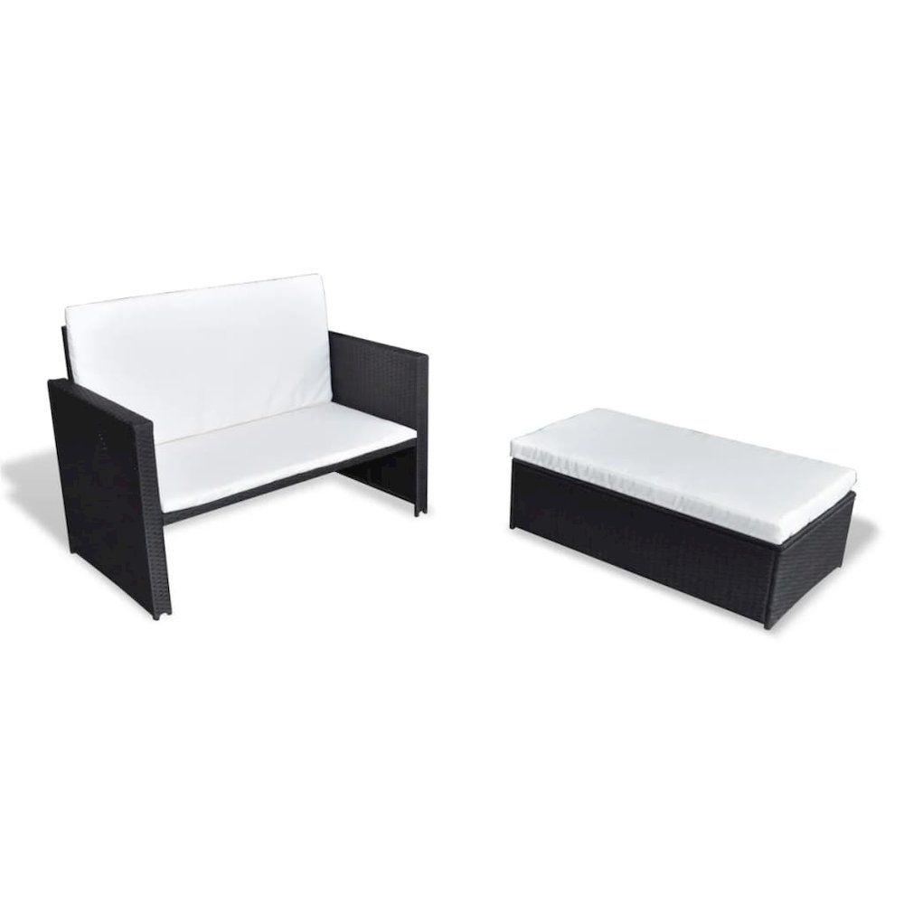 Outdoor Furniture Set Black Powder-coated steel Medium. Picture 2