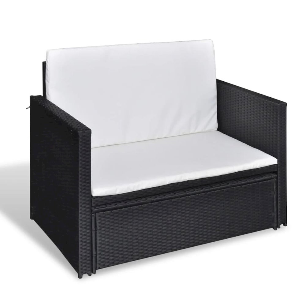Outdoor Furniture Set Black Powder-coated steel Medium. Picture 4