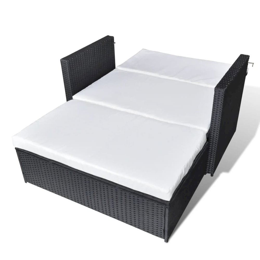 Outdoor Furniture Set Black Powder-coated steel Medium. Picture 5