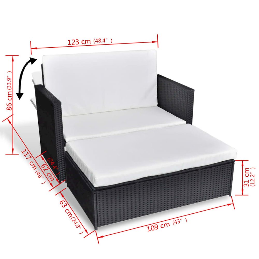 Outdoor Furniture Set Black Powder-coated steel Medium. Picture 6