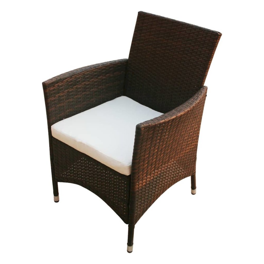 Outdoor Furniture Set Brown PE Rattan 7 Piece Seats Many. Picture 5