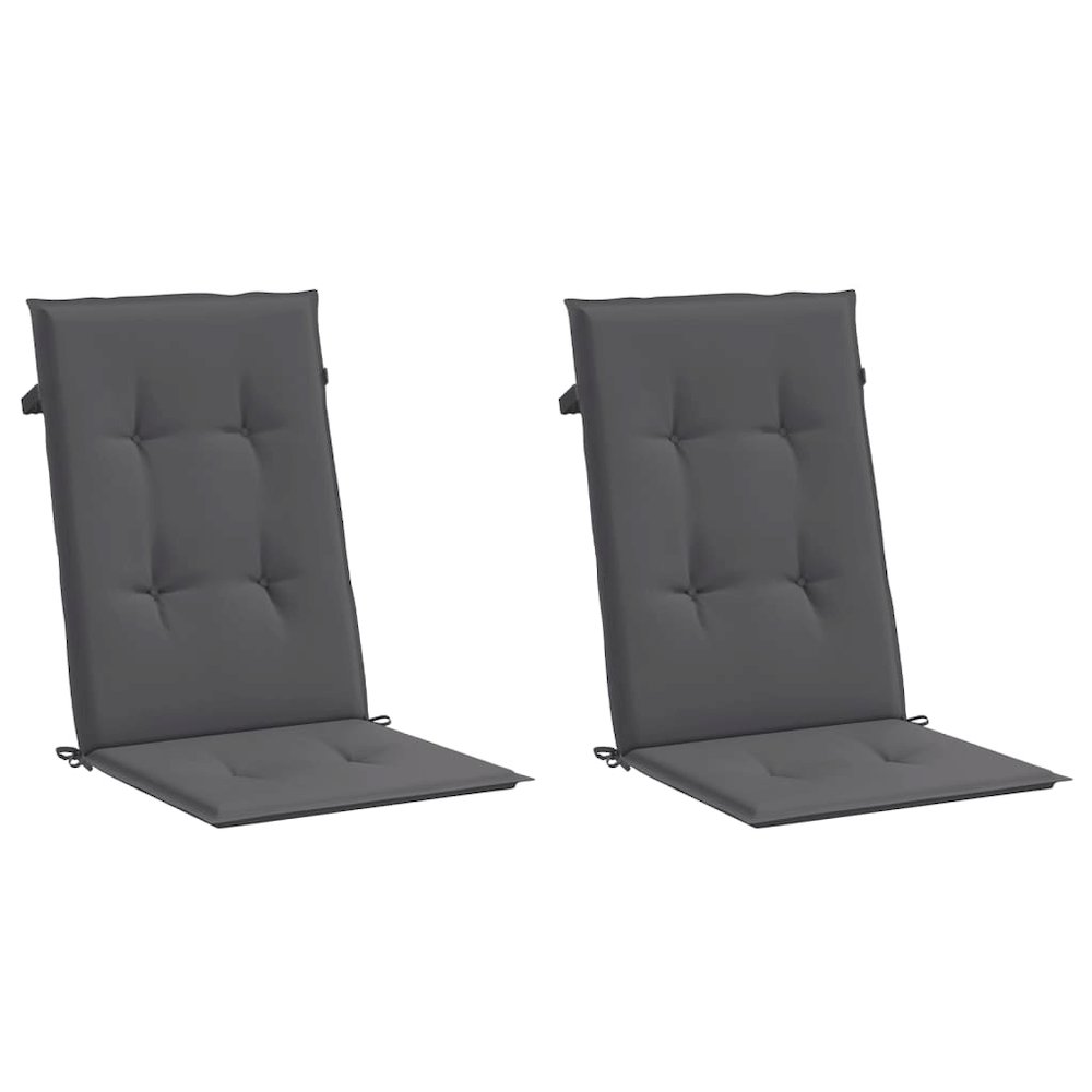 Highback Chair Cushion Set of 2 Anthracite 100% Polyester. Picture 3