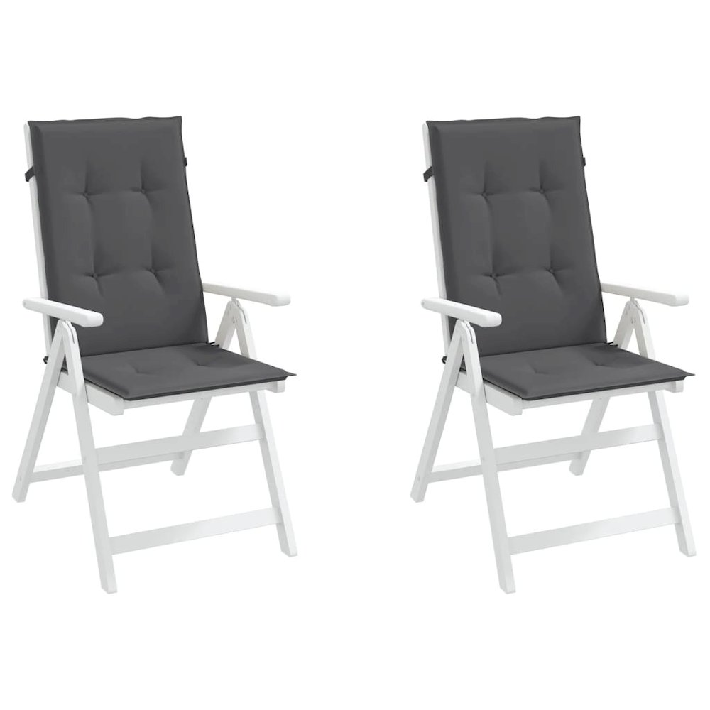 Highback Chair Cushion Set of 2 Anthracite 100% Polyester. Picture 4