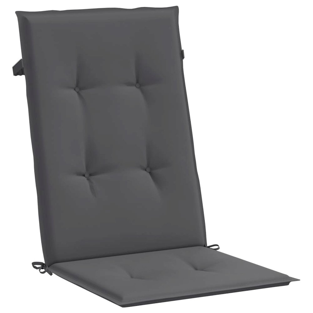 Highback Chair Cushion Set of 2 Anthracite 100% Polyester. Picture 5