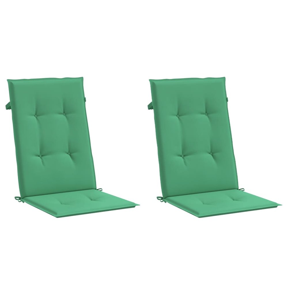 Highback Chair Cushion Set of 2 Green 100% Polyester. Picture 3
