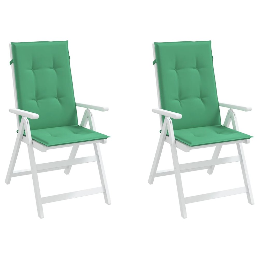 Highback Chair Cushion Set of 2 Green 100% Polyester. Picture 4