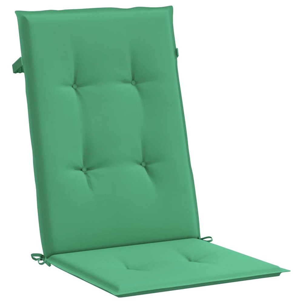 Highback Chair Cushion Set of 2 Green 100% Polyester. Picture 5
