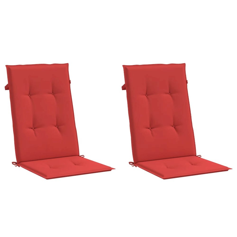 Highback Chair Cushion Set of 2 Red 100% polyester. Picture 3