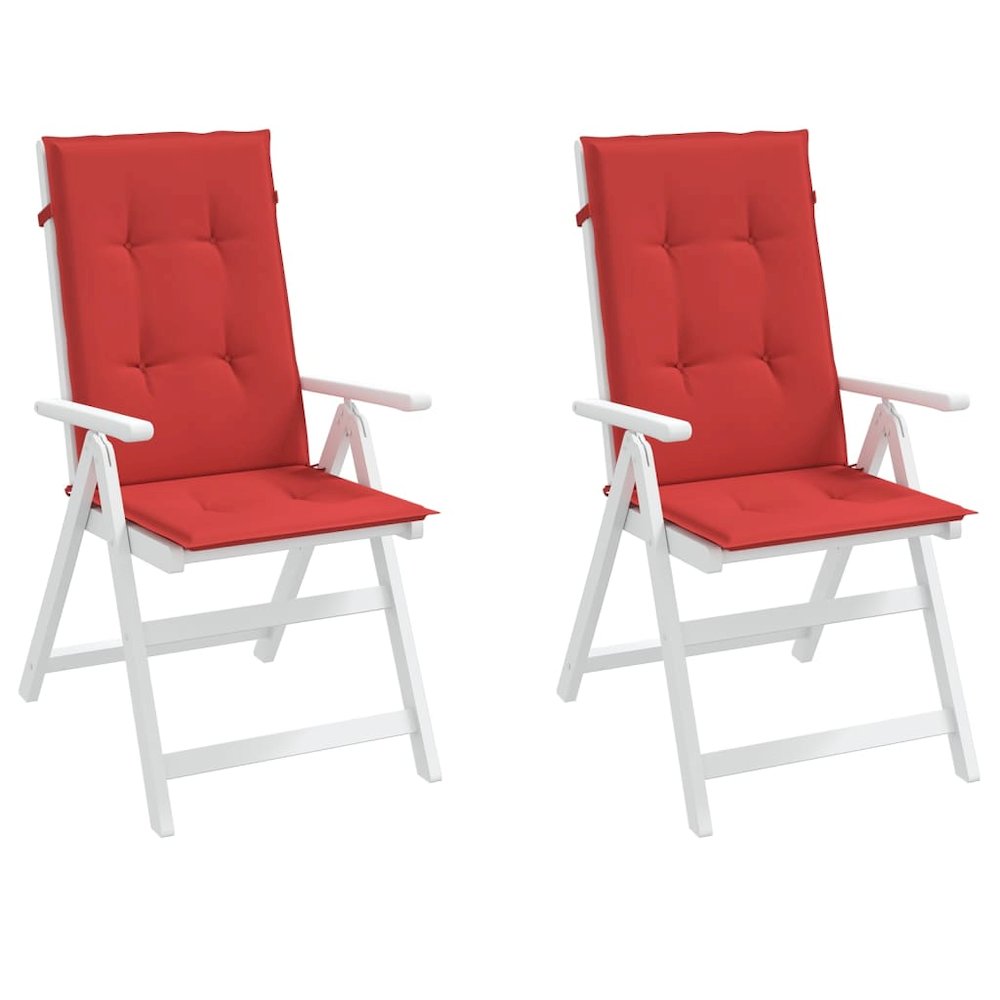 Highback Chair Cushion Set of 2 Red 100% polyester. Picture 4