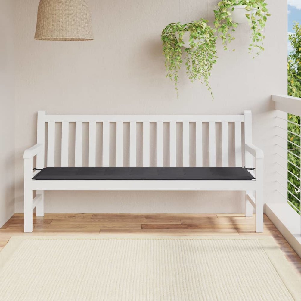Garden Bench Cushion Anthracite Oxford fabric (100% polyester). Picture 1
