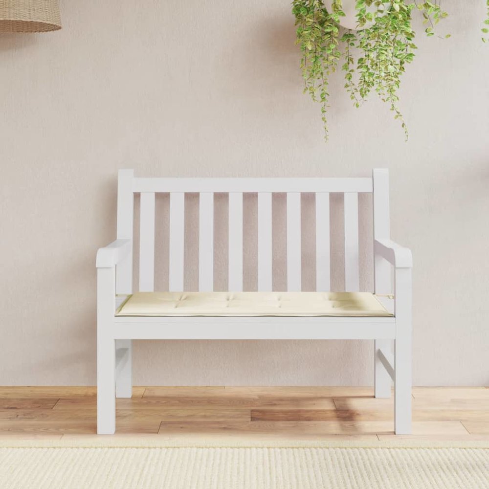 Garden Bench Cushion Cream Oxford fabric (100% polyester), Foam fiber. Picture 1