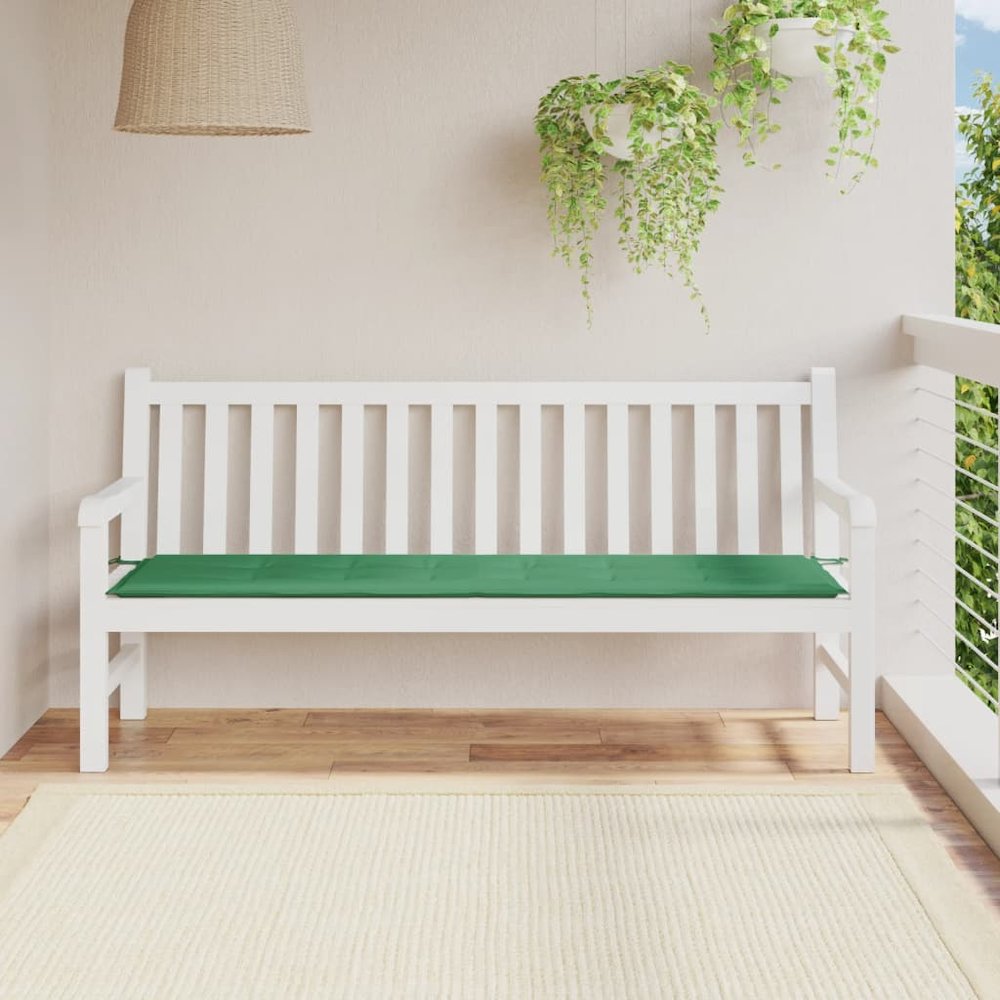 Garden Bench Cushion Green Oxford fabric (100% polyester) Large. Picture 1