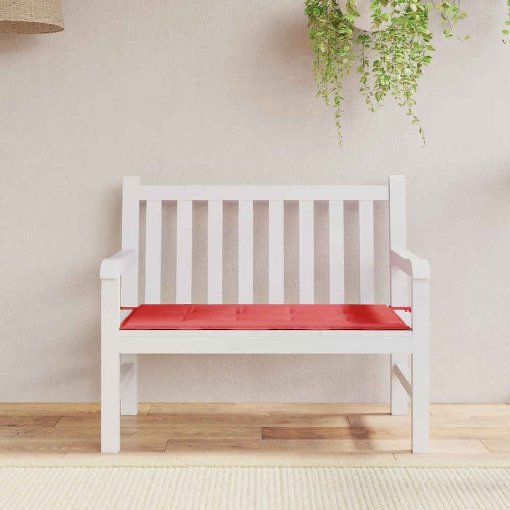 Garden Bench Cushion Red Oxford fabric (100% polyester) Medium. Picture 1