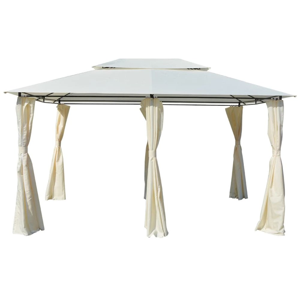vidaXL Garden Marquee with Curtains 157.5"x118.1" White , 43216. Picture 1
