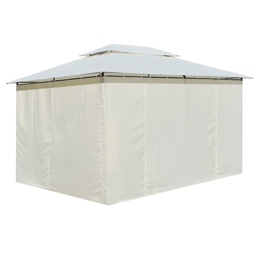 vidaXL Garden Marquee with Curtains 157.5"x118.1" White , 43216. Picture 3
