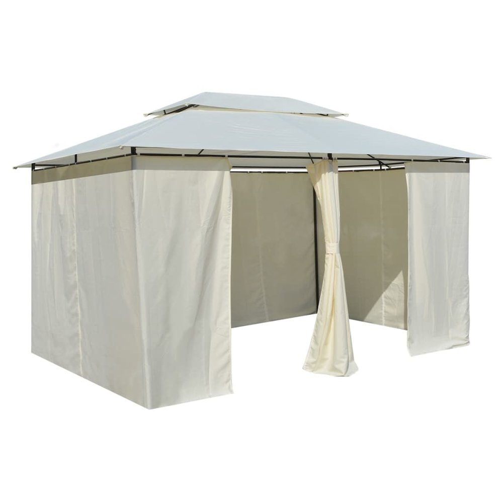 vidaXL Garden Marquee with Curtains 157.5"x118.1" White , 43216. Picture 4