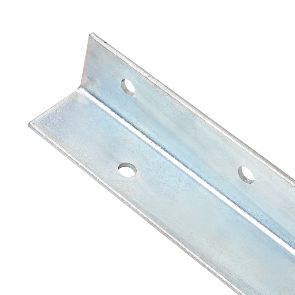 vidaXL L-shaped Ground Anchors 2 pcs Galvanised Steel 2"x2"x19.7", 142301. Picture 3