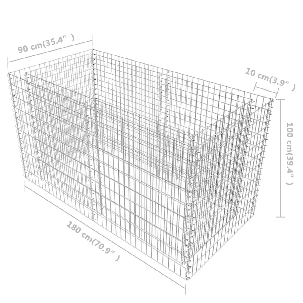 Garden Raised Bed Silver Galvanized Steel 70.9 x 35.4 x 39.4 in. Picture 7