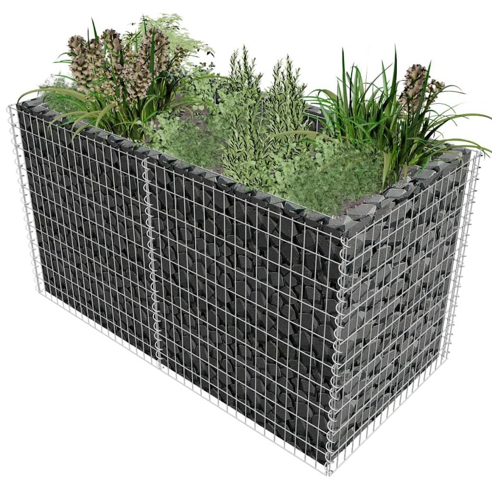 Garden Raised Bed Silver Galvanized Steel 70.9 x 35.4 x 39.4 in. Picture 1