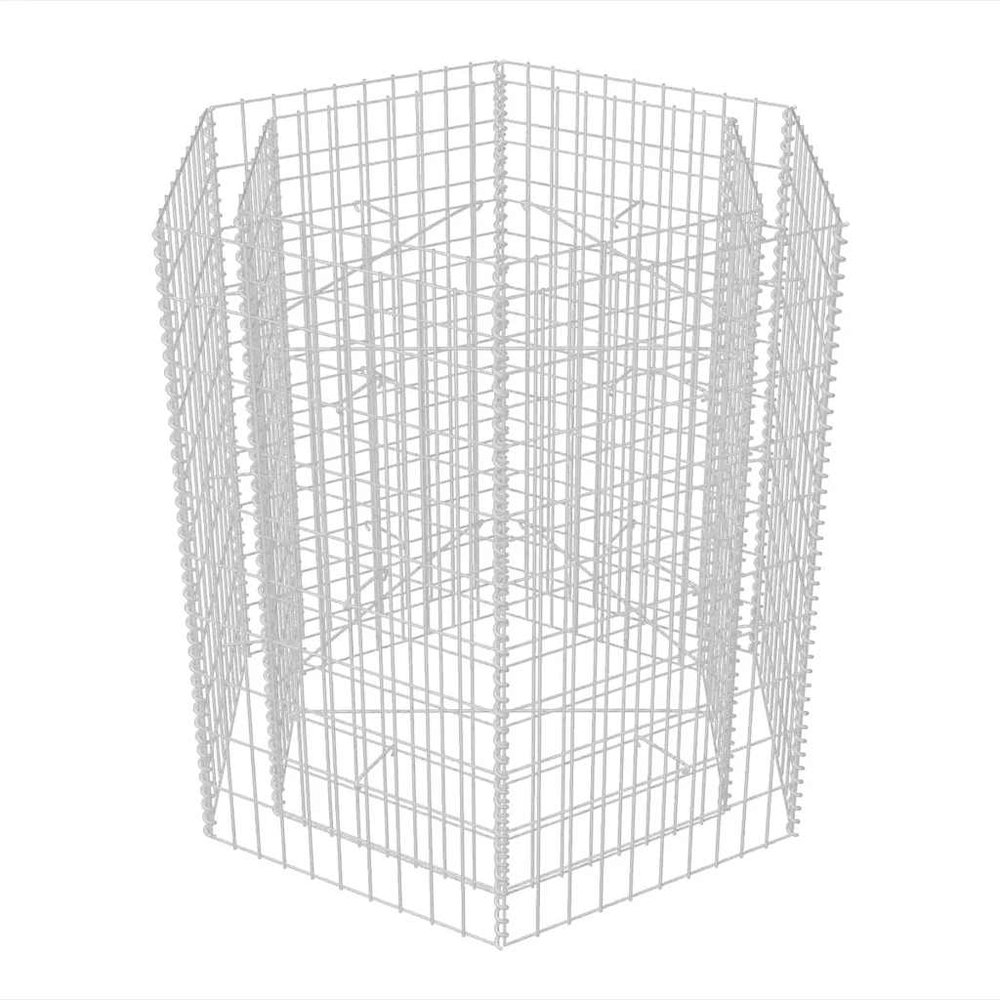 Gabion Raised Bed Silver Galvanized Steel 39.4 x 35.4 x 39.4 in. Picture 5