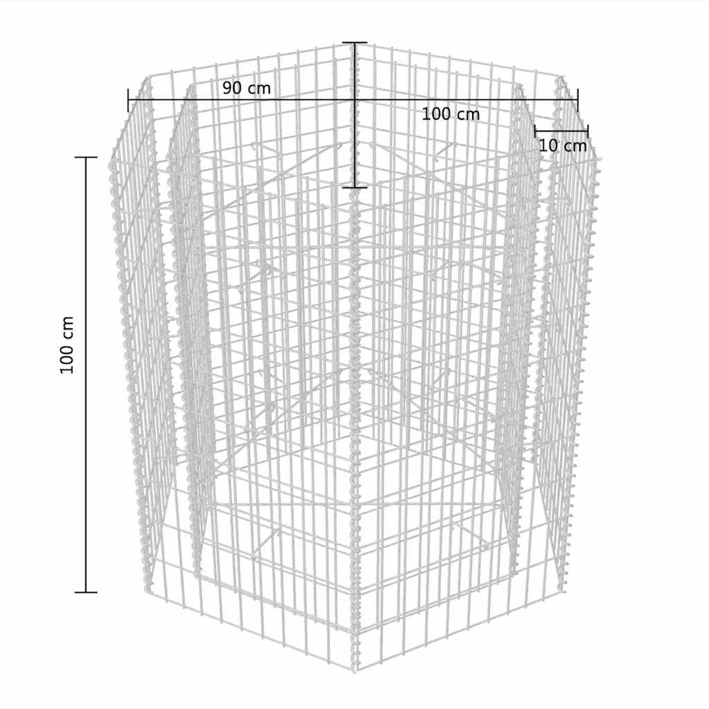 Gabion Raised Bed Silver Galvanized Steel 39.4 x 35.4 x 39.4 in. Picture 7