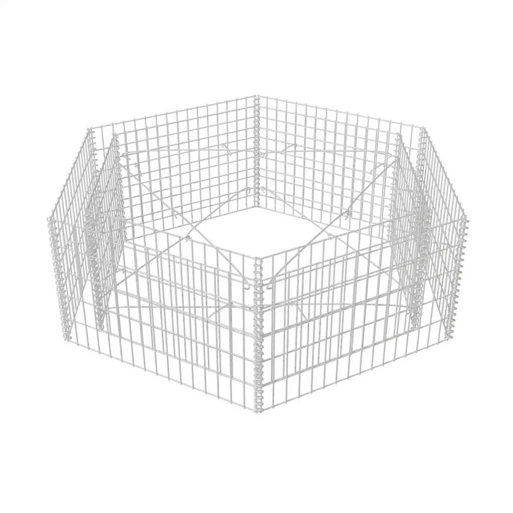 Gabion Raised Bed Silver Galvanized Steel 63x55.1x19.7 in. Picture 5