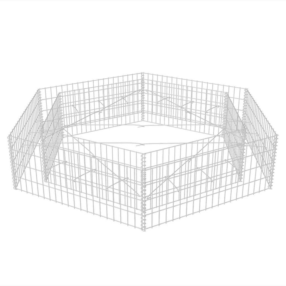 Gabion Raised Bed Silver Galvanized Steel 78.7x68.1x15.7 in. Picture 5